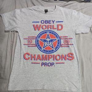 OBEY men's small heather grey T-shirt